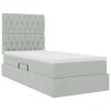 vidaXL Lit avec rangement et matelas Gris clair 90 x 190 cm Velours