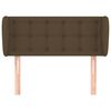 vidaXL T&ecirc;te de lit avec oreilles Marron fonc&eacute; 103x23x78/88 cm Tissu