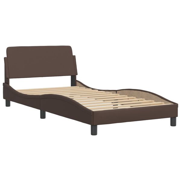 vidaXL Lit avec matelas Dover marron 100x200 cm similicuir