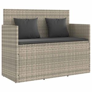 vidaXL Banc de jardin avec coussins gris clair r&eacute;sine tress&eacute;e
