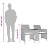vidaXL Canapé de jardin 2 places avec table et tabourets gris rotin