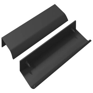 vidaXL Poign&eacute;e 2 pc Noir 120 x 39.6 x 17 mm Aluminium