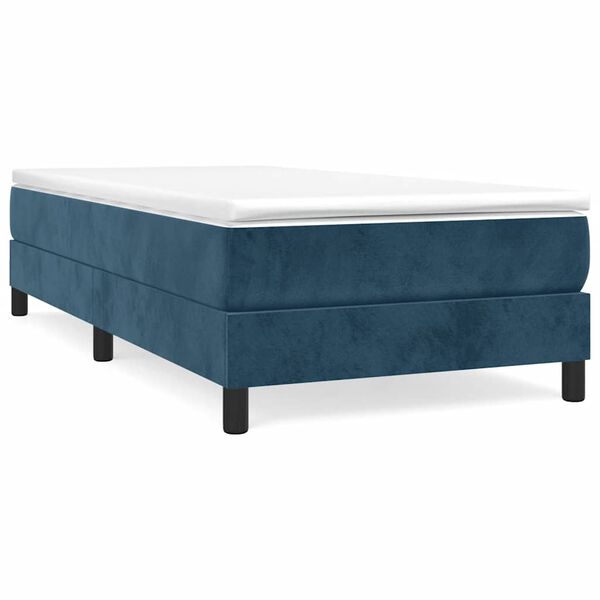 vidaXL Sommier &agrave; lattes de lit avec matelas Bleu fonc&eacute; 100x200 cm