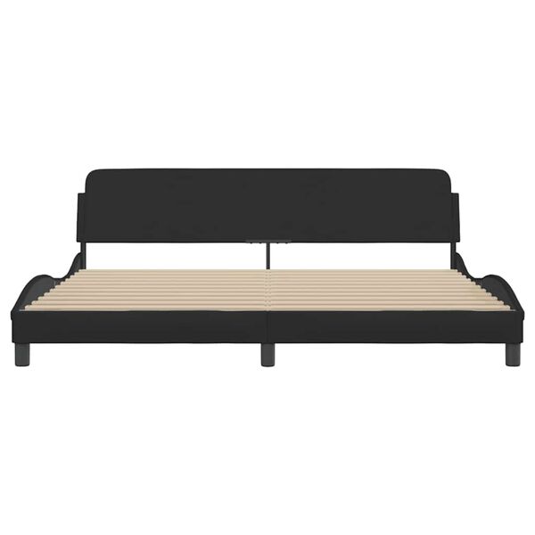 vidaXL Cadre de lit Dover noir 200x200 cm tissu
