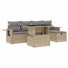 vidaXL Salon de jardin avec coussins 6 pcs beige r&eacute;sine tress&eacute;e