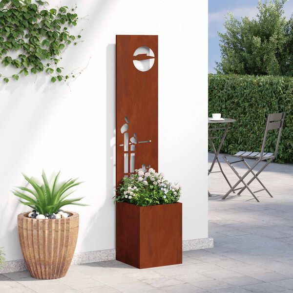 vidaXL &Eacute;cran de confidentialit&eacute; de jardin Fretwork Rouill&eacute; 32 x 140 cm