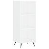 vidaXL Buffet haut Blanc 34,5x34x180 cm Bois d'ing&eacute;nierie