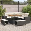 vidaXL Ensemble de canap&eacute; de jardin avec coussin 8 pcs Noir polyrotin