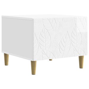vidaXL Table basse Blanc brillant 50 x 49 x 40 cm Bois d'ing&eacute;nierie