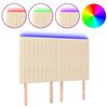 vidaXL T&ecirc;te de lit &agrave; LED Cr&egrave;me 144x5x118/128 cm Tissu