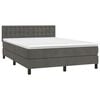 vidaXL Sommier &agrave; lattes de lit avec matelas LED Gris fonc&eacute; 140x200 cm