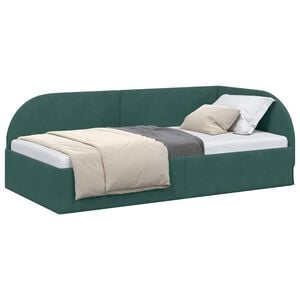 vidaXL Cadre de lit d'angle Vert fonc&eacute; 80 cm x 200 cm Velours