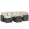 vidaXL Salon de jardin 7 pcs avec coussins noir r&eacute;sine tress&eacute;e