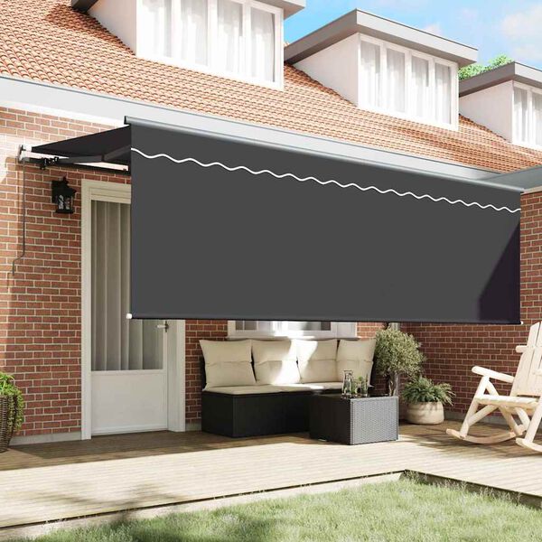 vidaXL Auvent R&eacute;tractable Anthracite 350 x 200 cm tissu