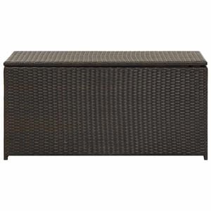 vidaXL Bo&icirc;te de rangement de jardin r&eacute;sine tress&eacute;e 100x50x50 cm marron