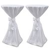 vidaXL Housse de table blanche avec ruban 70 cm 2 pi&egrave;ces