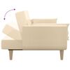 vidaXL Canap&eacute;-lit 2 places et tabouret deux oreillers Cr&egrave;me Tissu