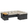 vidaXL Salon de jardin 10 pcs avec coussins noir r&eacute;sine tress&eacute;e
