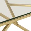 vidaXL Table basse dor&eacute; acier inoxydable et verre tremp&eacute;