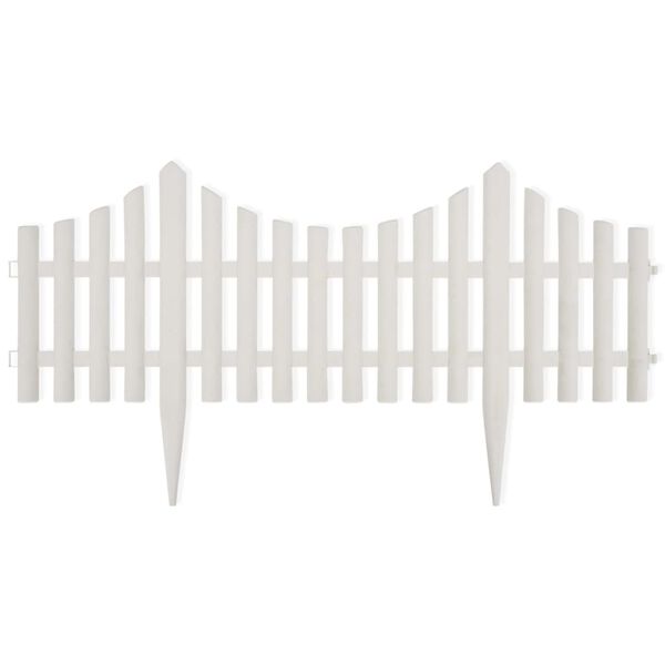 vidaXL Bordure de pelouse Blanc 17 pcs / 10 m