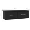 vidaXL &Eacute;tag&egrave;re murale avec tiroirs noir 60x26x18,5cm Bois d'ing&eacute;nierie