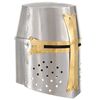 vidaXL Casque de chevalier crois&eacute; antique pour GN Argent&eacute; Acier
