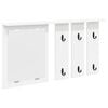 vidaXL Porte-manteau mural Montage mural Blanc 85 x 10 x 45 cm