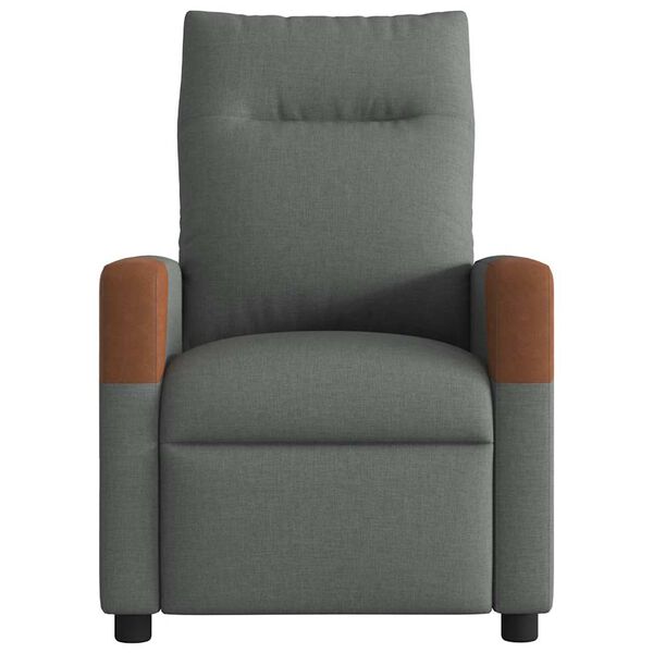 vidaXL Fauteuil inclinable en tissu gris fonc&eacute;
