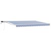 vidaXL Cadre de store manuel avec LEDs Bleu et Blanc 4 &times; 3,5 m