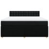 vidaXL Sommier &agrave; lattes de lit avec matelas Noir 180x200 cm Tissu