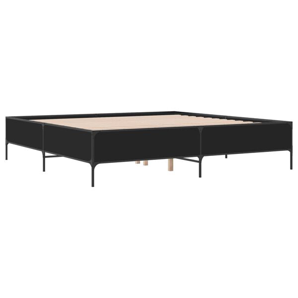 vidaXL Cadre de lit sans matelas noir 200x200 cm