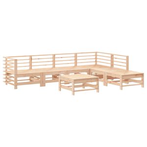 vidaXL Salon de jardin 7 pcs Bois de pin massif