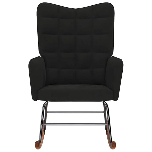 vidaXL Chaise &agrave; bascule Noir Velours