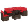 vidaXL Ensemble de canap&eacute; de jardin 7 pcs avec coussins marron r&eacute;sine tress&eacute;e