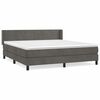 vidaXL Sommier &agrave; lattes de lit et matelas Gris fonc&eacute; 180x200cm Velours