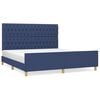 vidaXL Cadre de lit sans matelas et t&ecirc;te de lit bleu 180x200 cm tissu