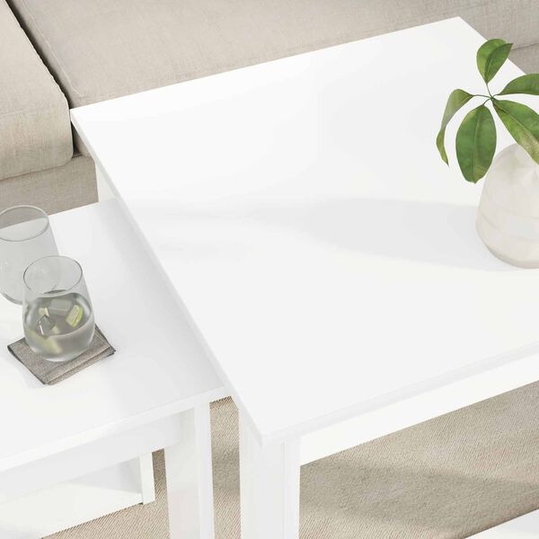 vidaXL Ensemble de tables basses 2 pcs Blanc Bois d'ing&eacute;nierie