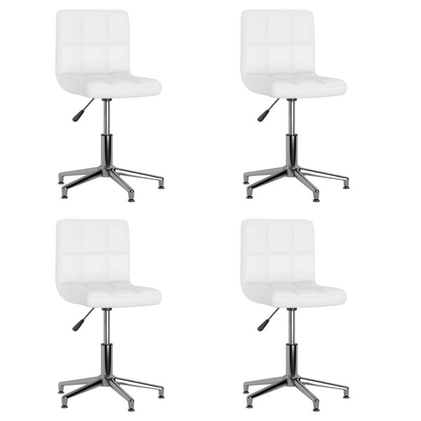 vidaXL Chaises pivotantes &agrave; manger lot de 4 Blanc Similicuir