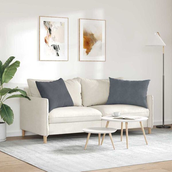 vidaXL Coussins de canap&eacute; 2 pcs Gris fonc&eacute; 70 x 50 cm