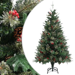 vidaXL Sapin de No&euml;l avec pommes de pin Vert 150 cm PVC et PE