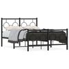 vidaXL Cadre de lit m&eacute;tal sans matelas avec pied de lit noir 120x200cm