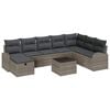 vidaXL Ensemble de canap&eacute; de jardin avec coussin 9 pcs Gris Poly rotin