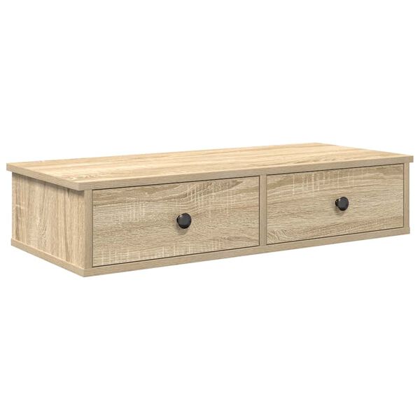 vidaXL &Eacute;tag&egrave;re murale avec tiroirs ch&ecirc;ne sonoma bois d'ing&eacute;nierie