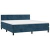 vidaXL Sommier &agrave; lattes de lit avec matelas LED Bleu fonc&eacute; 160x200 cm