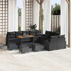 vidaXL Ensemble de canap&eacute; de jardin avec coussin 14 pcs Noir polyrotin