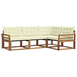 vidaXL Ensemble de canap&eacute;s d'ext&eacute;rieur 4 pc Naturel et Cr&egrave;me
