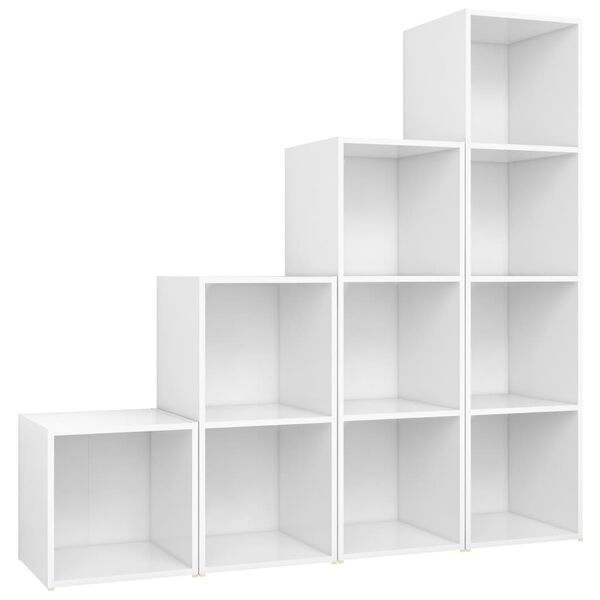 vidaXL Ensemble de meubles TV 4 pcs Blanc Bois d'ing&eacute;nierie