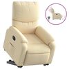 vidaXL Fauteuil inclinable &eacute;lectrique cr&egrave;me tissu