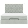 vidaXL Cadre de lit ottoman avec matelas gris clair 140x200 cm velours