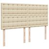 vidaXL Sommier &agrave; lattes de lit avec matelas Cr&egrave;me 180x200 cm Tissu